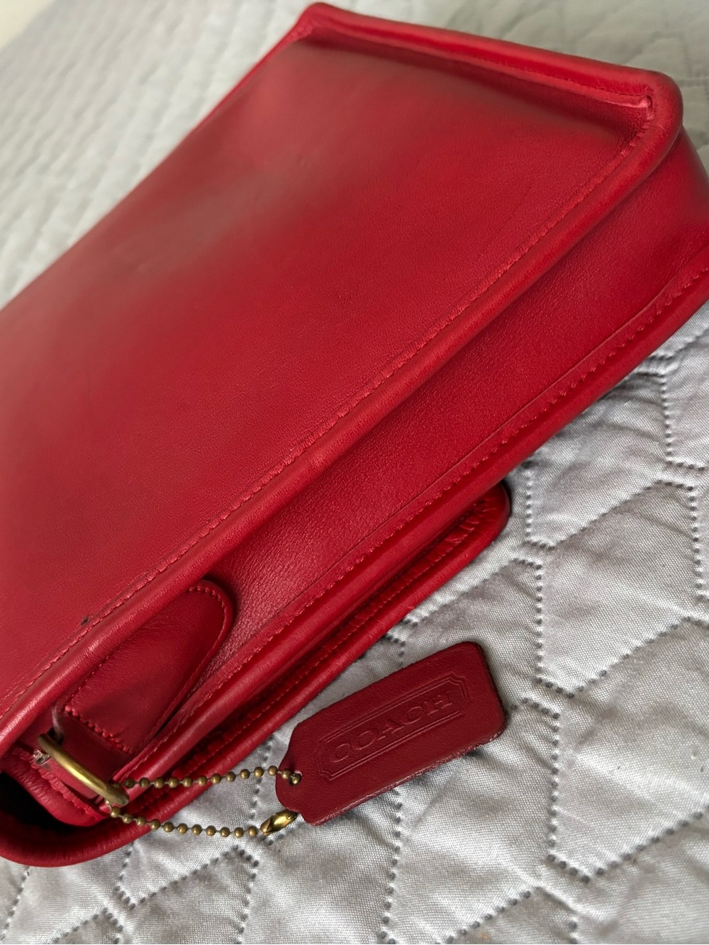 Coach Red Leather Crossbody Satchel - Picture 4 of 13